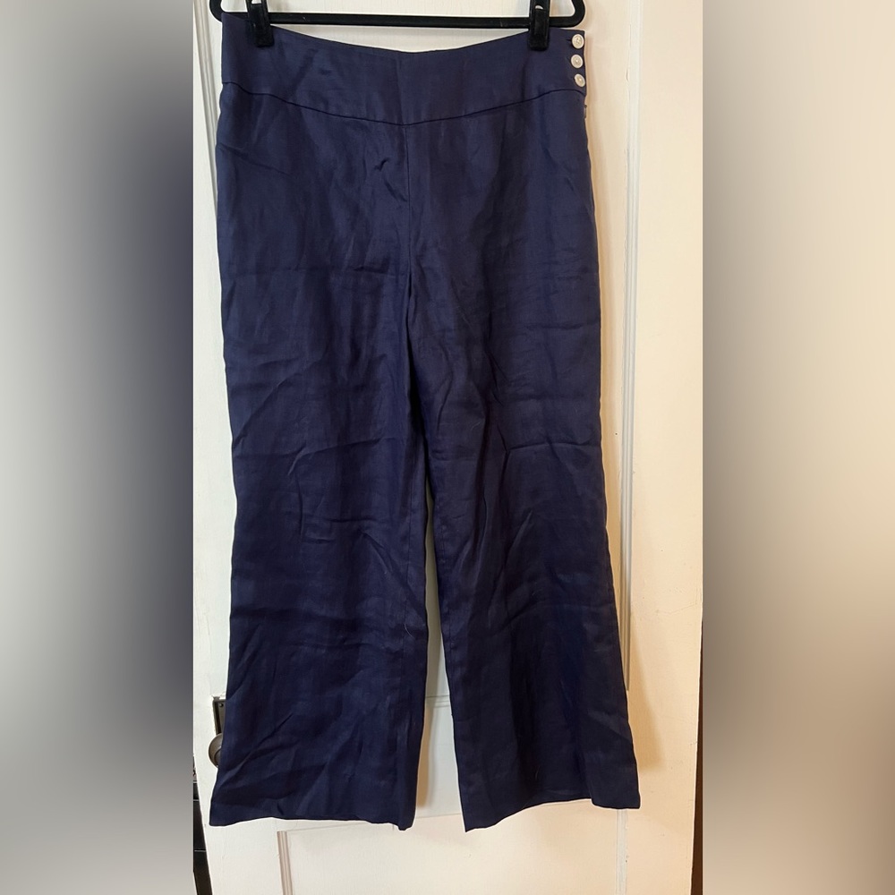 Ralph Lauren Womens Side Button LinenTrousers